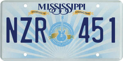 MS license plate NZR451