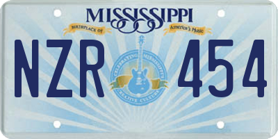 MS license plate NZR454