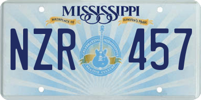 MS license plate NZR457
