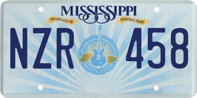MS license plate NZR458