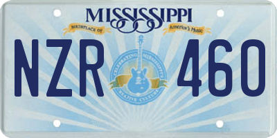 MS license plate NZR460