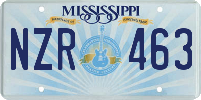 MS license plate NZR463