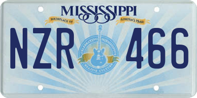 MS license plate NZR466