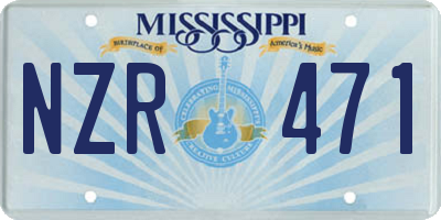 MS license plate NZR471