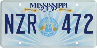 MS license plate NZR472