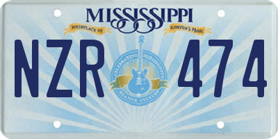 MS license plate NZR474