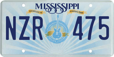 MS license plate NZR475