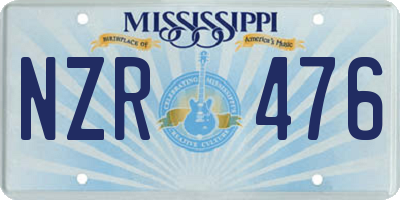 MS license plate NZR476