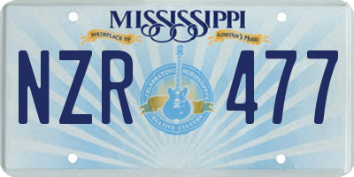 MS license plate NZR477