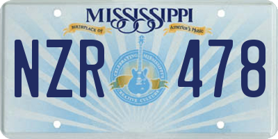 MS license plate NZR478