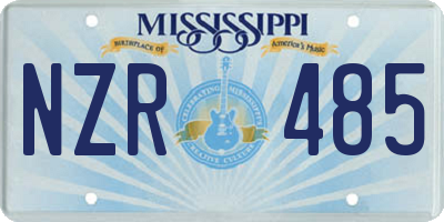 MS license plate NZR485