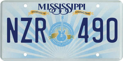 MS license plate NZR490