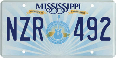 MS license plate NZR492