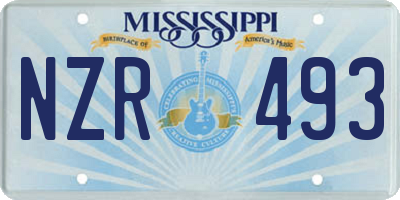 MS license plate NZR493