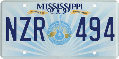 MS license plate NZR494