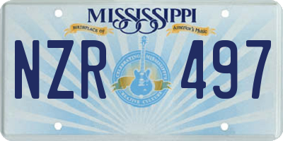 MS license plate NZR497