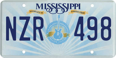 MS license plate NZR498