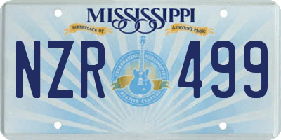 MS license plate NZR499