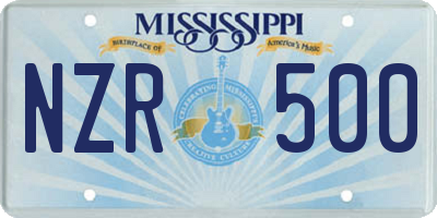 MS license plate NZR500