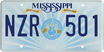 MS license plate NZR501