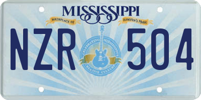 MS license plate NZR504