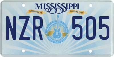 MS license plate NZR505