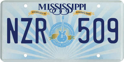 MS license plate NZR509