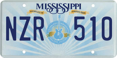 MS license plate NZR510