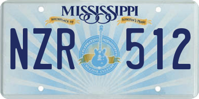 MS license plate NZR512