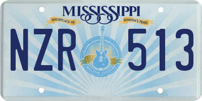 MS license plate NZR513