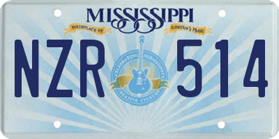 MS license plate NZR514