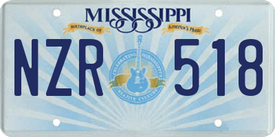 MS license plate NZR518