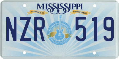 MS license plate NZR519
