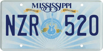 MS license plate NZR520