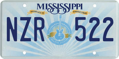 MS license plate NZR522