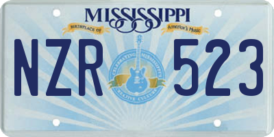 MS license plate NZR523