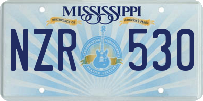 MS license plate NZR530