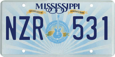 MS license plate NZR531