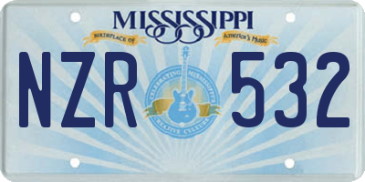 MS license plate NZR532