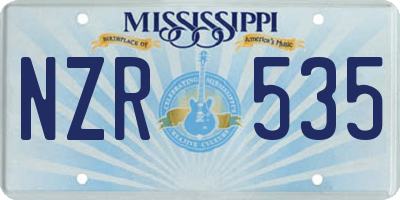 MS license plate NZR535