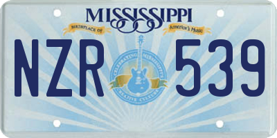 MS license plate NZR539
