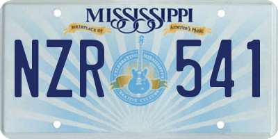 MS license plate NZR541