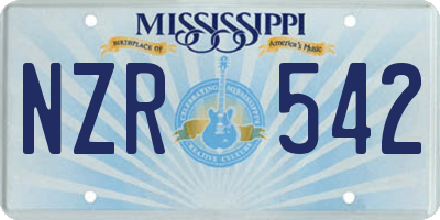 MS license plate NZR542