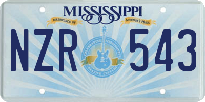 MS license plate NZR543