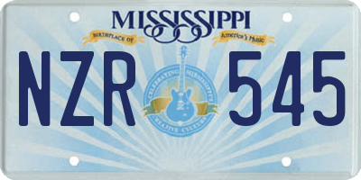MS license plate NZR545