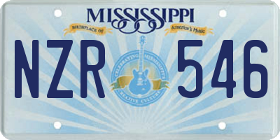 MS license plate NZR546