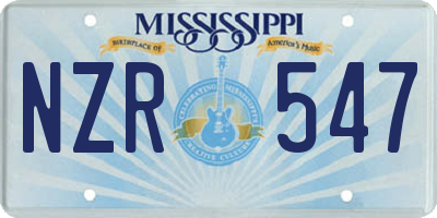 MS license plate NZR547