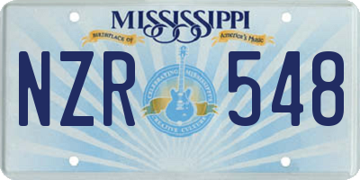 MS license plate NZR548