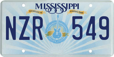MS license plate NZR549