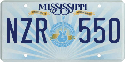 MS license plate NZR550